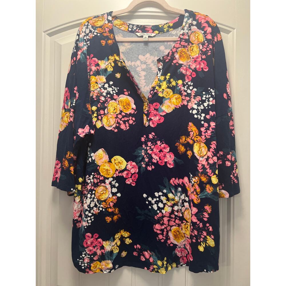 The Pioneer Woman Women’s Whimsical Floral Stretch Pullover Top Size XXL Multi‎